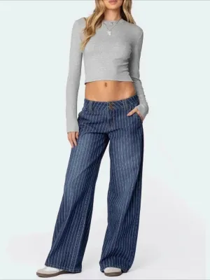 Women's Low-Rise Striped Vintage Jeans — view 5