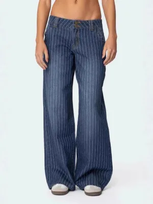 Women's Low-Rise Striped Vintage Jeans — view 6