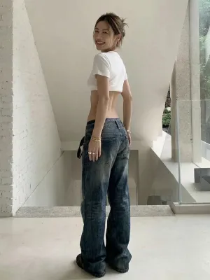 Women's Low-Rise Washed Baggy Streetwear Jeans — view 3