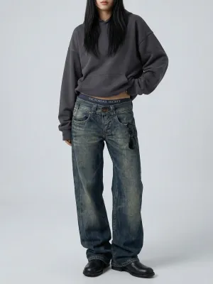 Women's Low-Rise Washed Baggy Streetwear Jeans — view 5