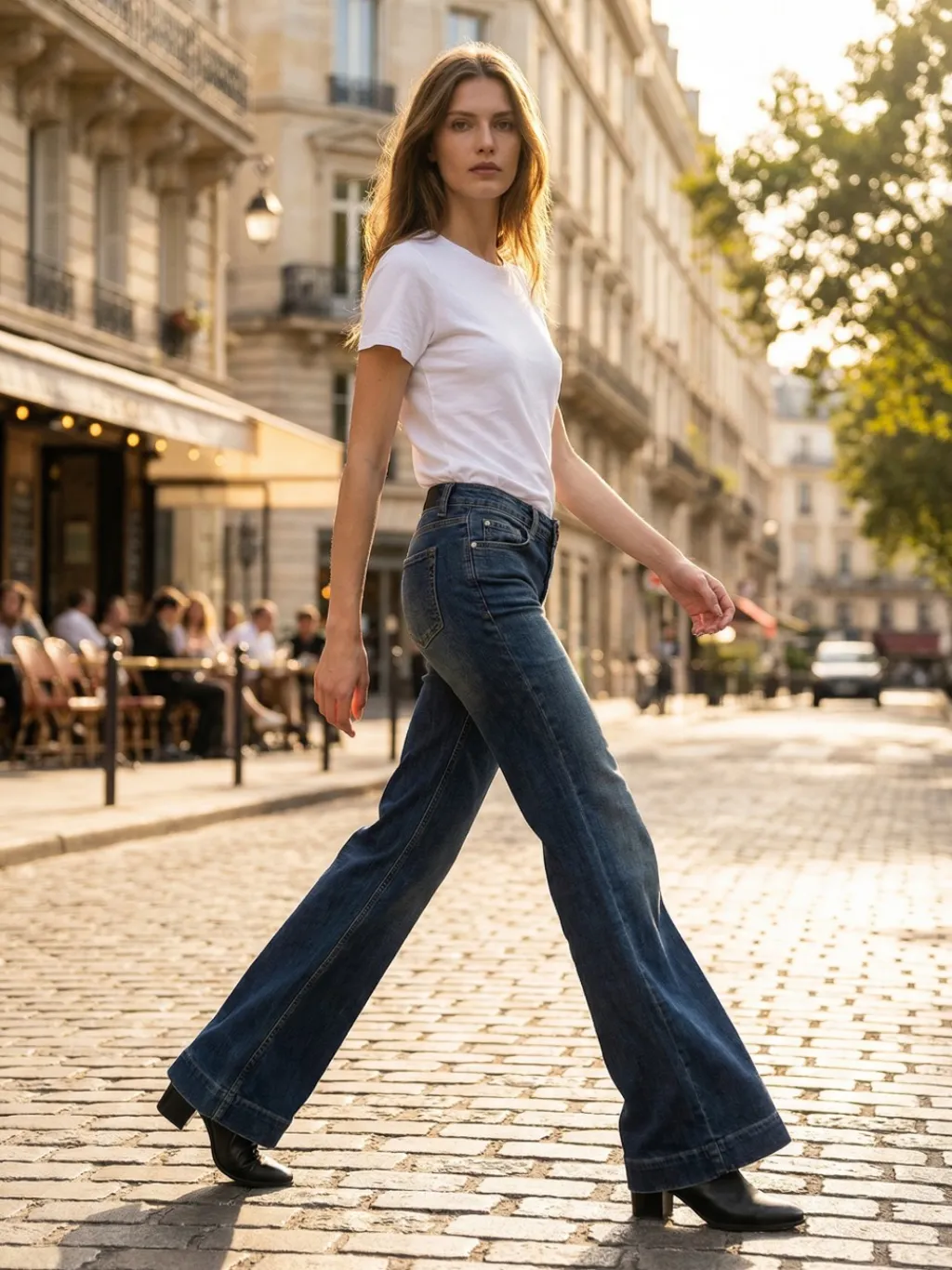 Women's Low-Rise Wide Blue Washed Flare Jeans — quality denim, made to last