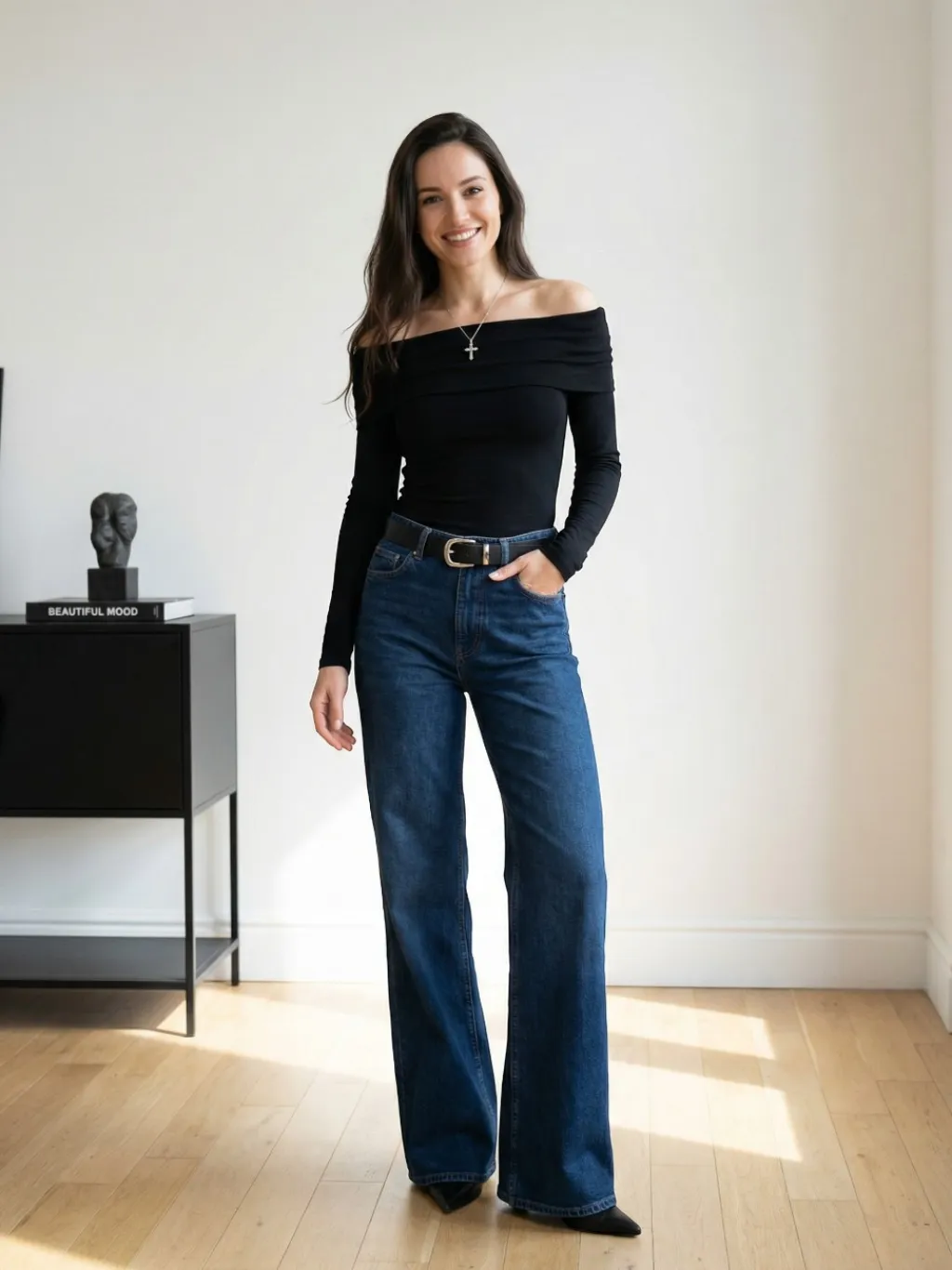 Women's Low-Rise Wide Blue Washed Flare Jeans — endless ways to style it