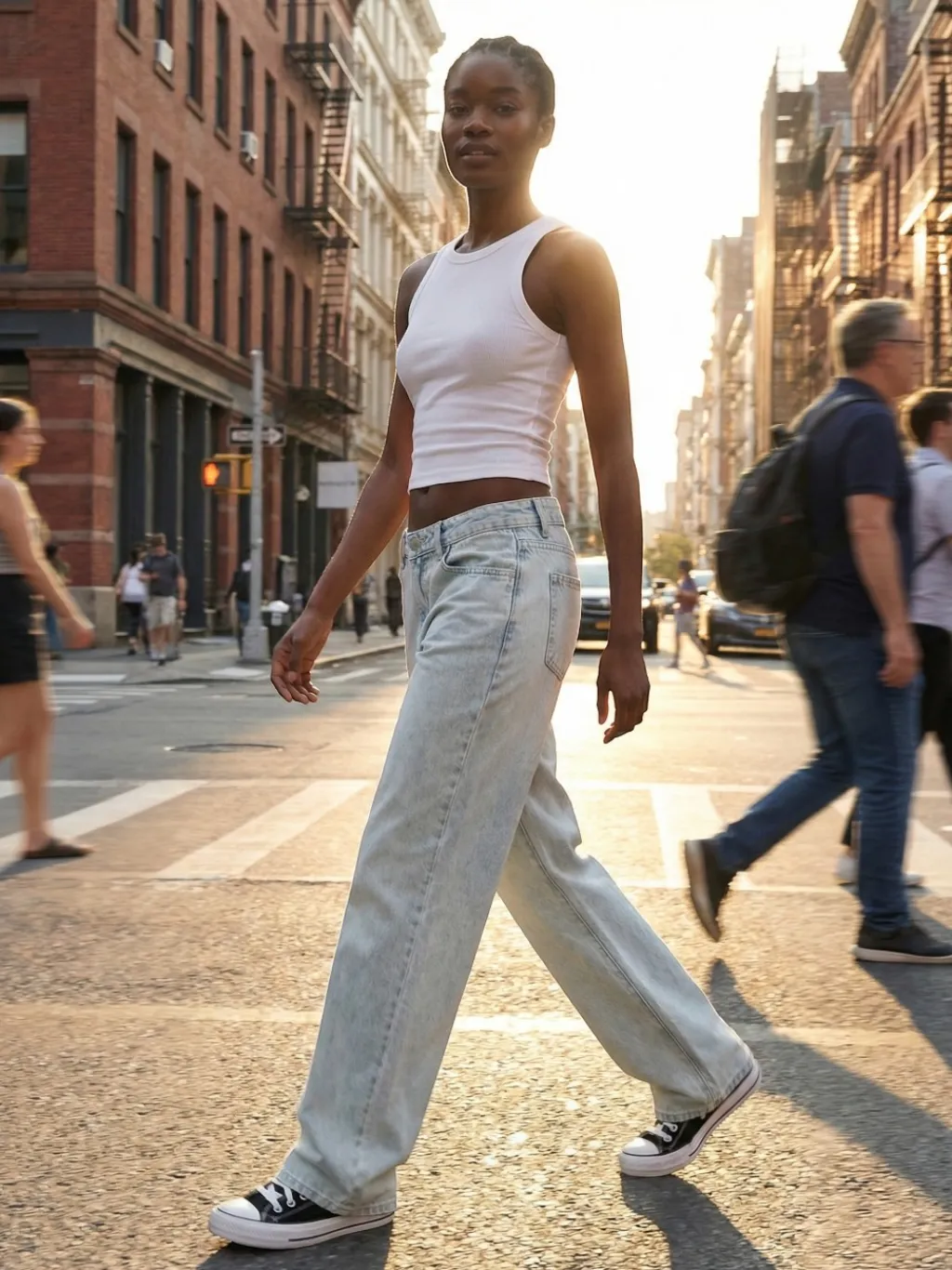 Women's Low-Rise Wide-Leg Light Blue Washed Vintage Jeans — endless ways to style it