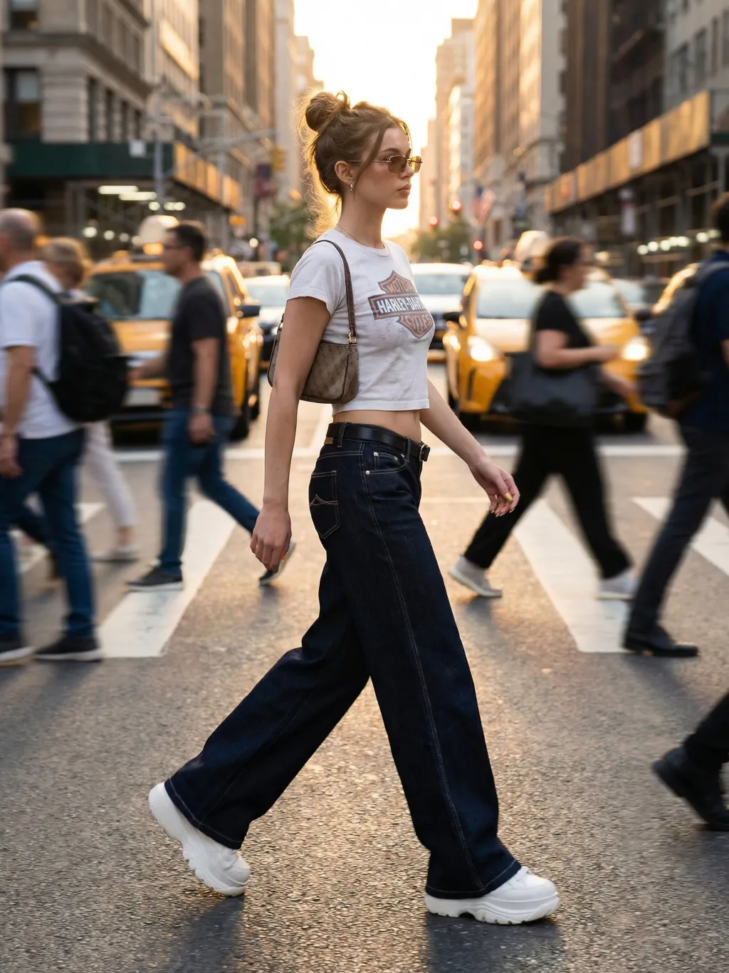 Women's Low-Rise Wide-Leg Raw Denim Jeans Y2K — endless ways to style it