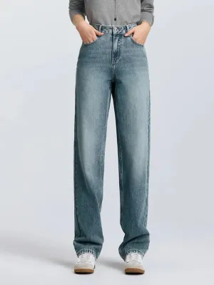 Women's Mid Blue Washed Regular Fit Jeans — view 2
