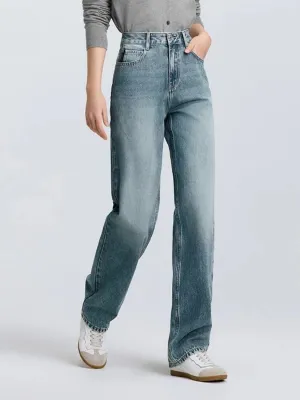 Women's Mid Blue Washed Regular Fit Jeans — view 4