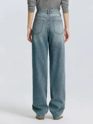 Women's Mid Blue Washed Regular Fit Jeans — view 5