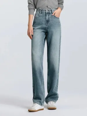 Women's Mid Blue Washed Regular Fit Jeans — view 6