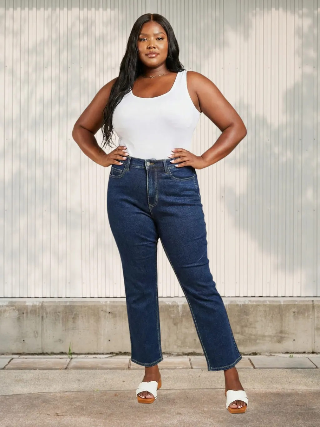 Women's Plus Size 7/8 Stretch Denim Jeans