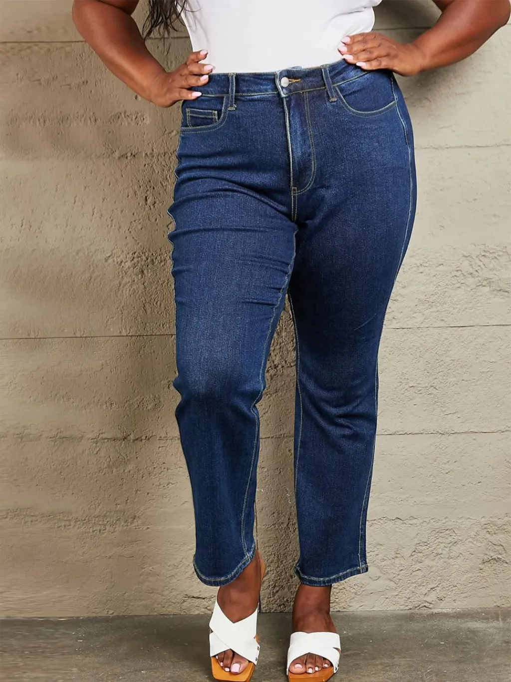 Women's Plus Size 7/8 Stretch Denim Jeans — a pair designed to be worn everywhere