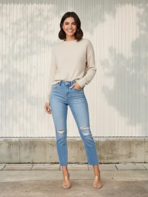 Women's Slim 7/8 Distressed Jeans — view 1