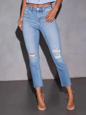 Women's Slim 7/8 Distressed Jeans — view 2