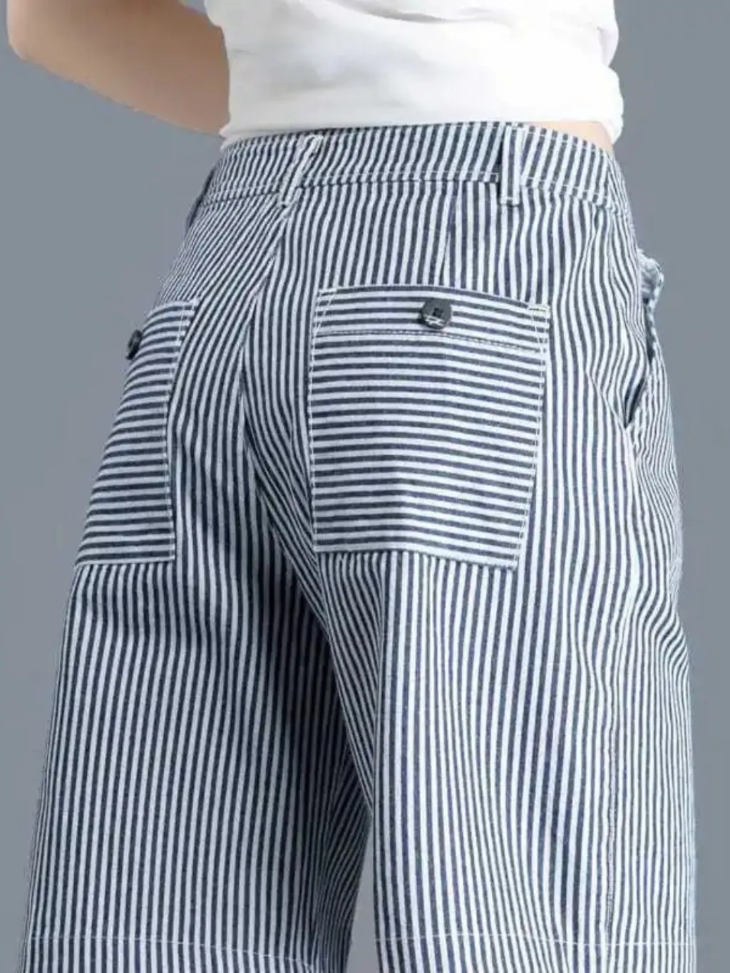 Women's Striped Jeans Nautical Style — quality denim, made to last