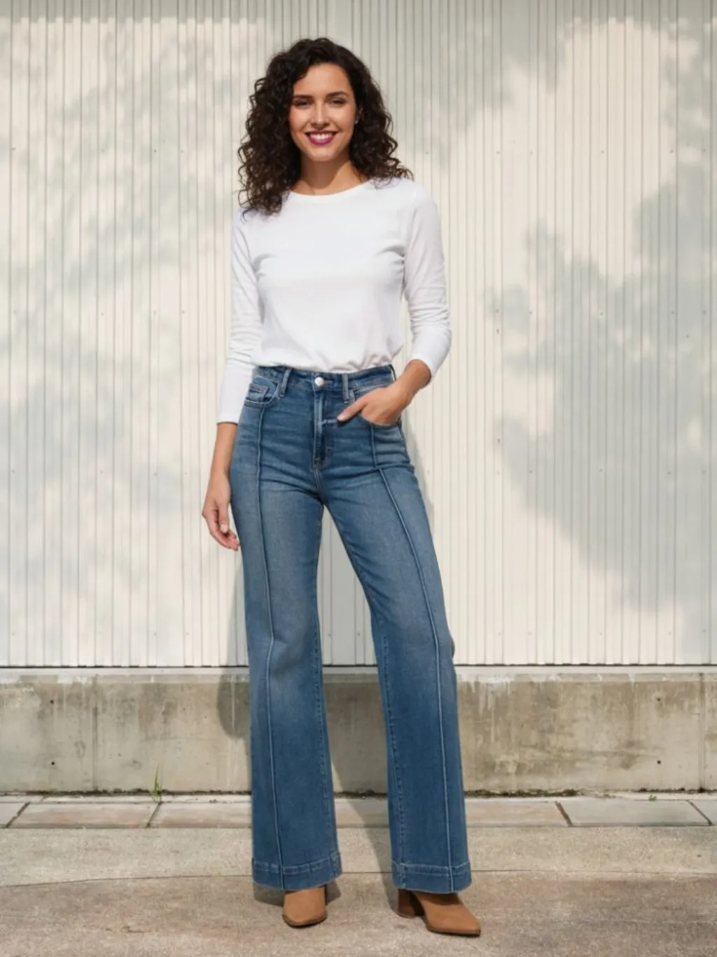 Women's Vintage Flare Jeans, Topstitching