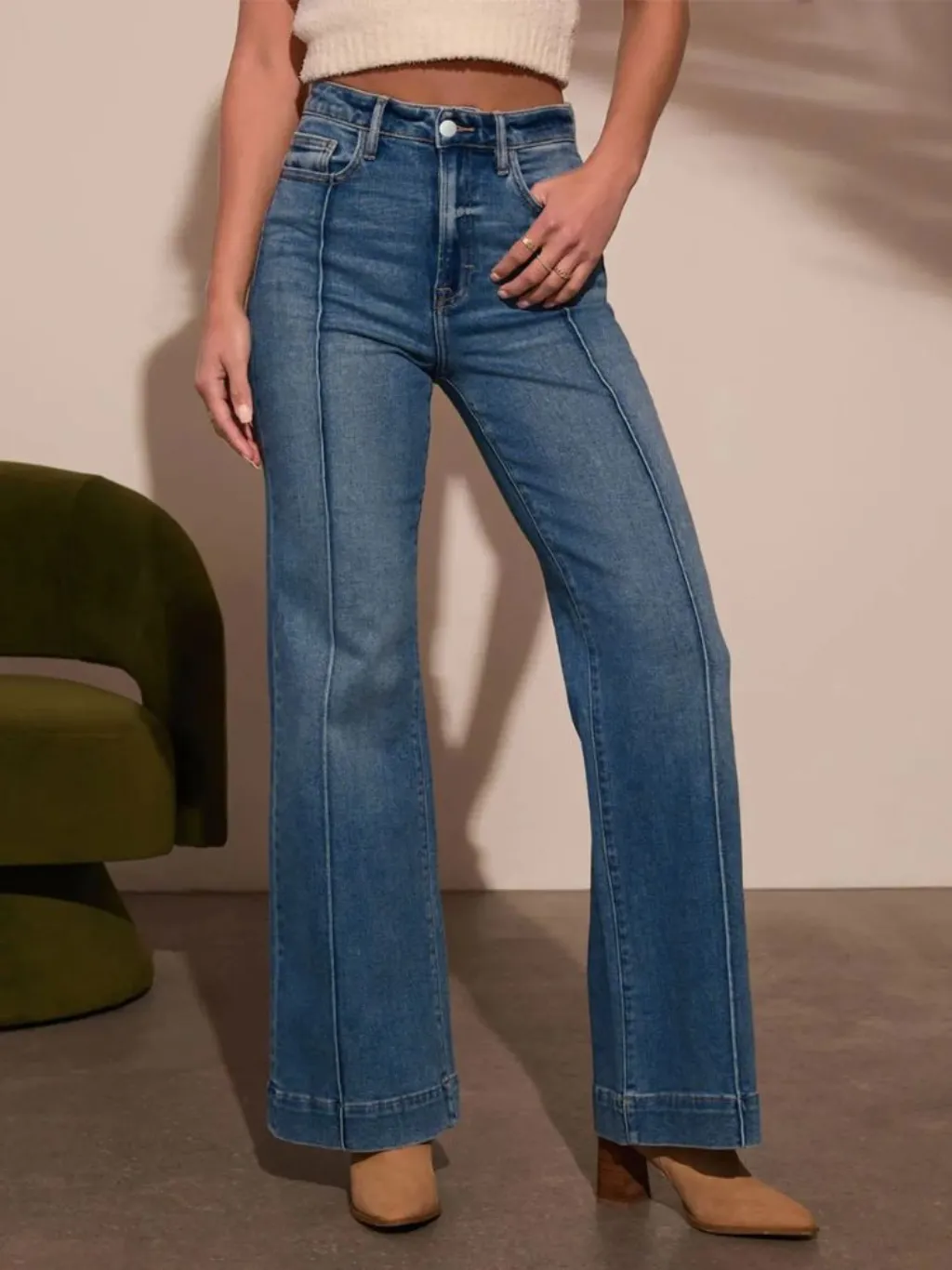 Women's Vintage Flare Jeans, Topstitching — a pair designed to be worn everywhere