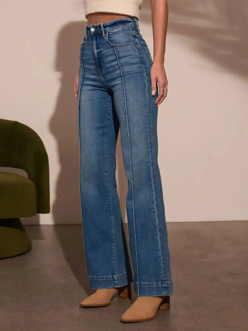 Women's Vintage Flare Jeans, Topstitching — quality denim, made to last