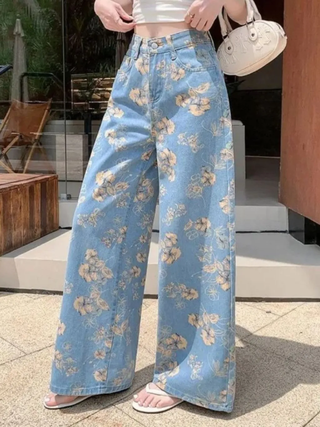 Women's Vintage Floral Wide-Leg Jeans — a pair designed to be worn everywhere
