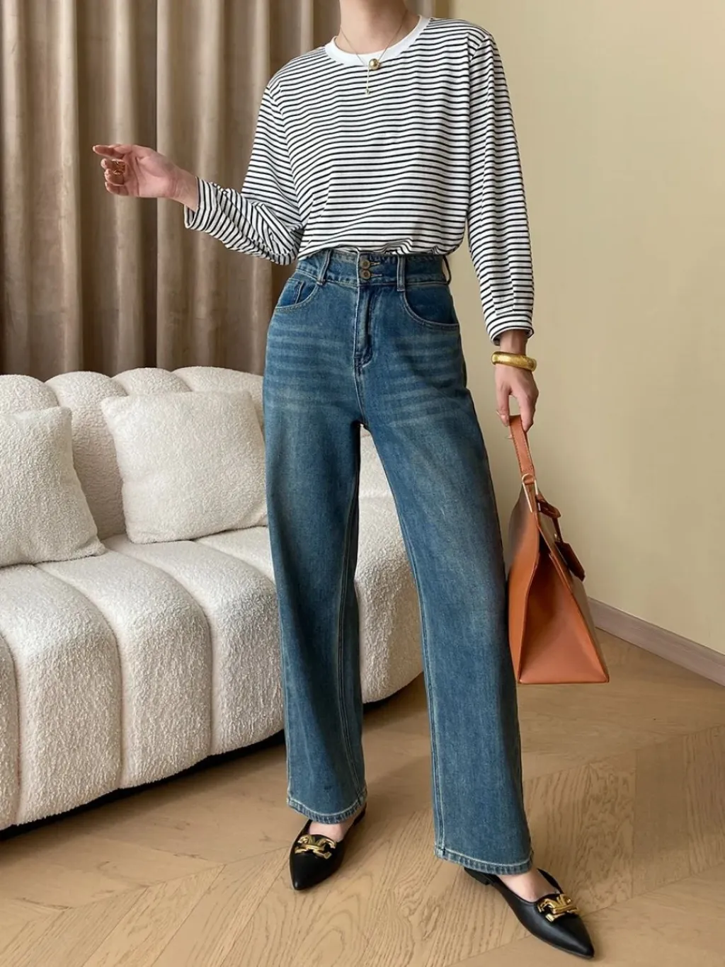 Women's Vintage High-Waisted Straight Jeans — quality denim, made to last