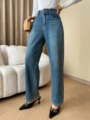 Women's Vintage High-Waisted Straight Jeans — view 5