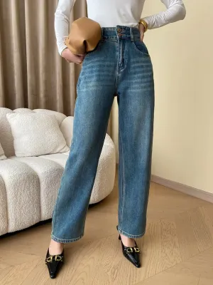 Women's Vintage High-Waisted Straight Jeans — view 8