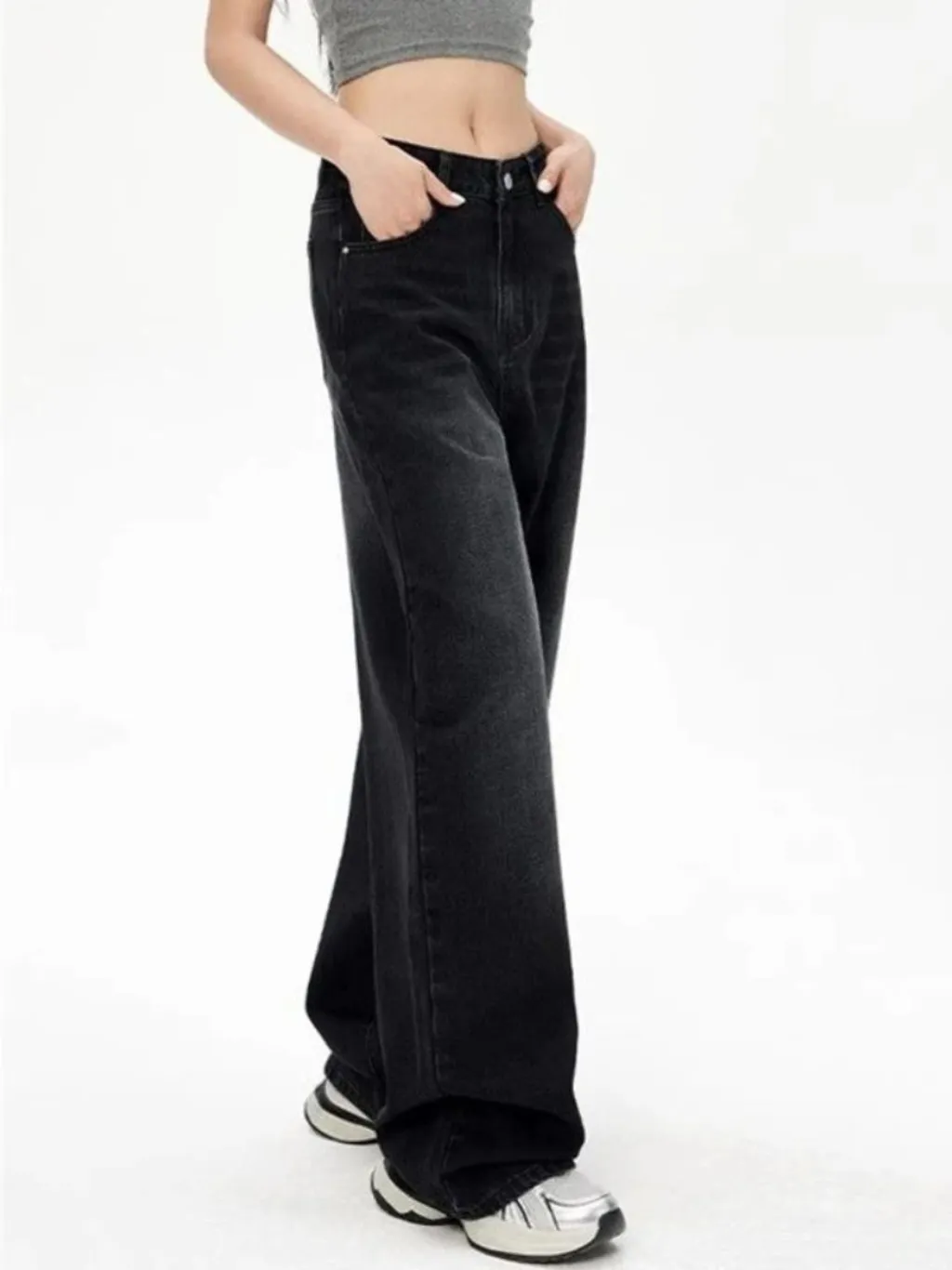 Women's Washed Black Baggy Jeans — quality denim, made to last