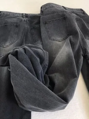 Women's Washed Black Baggy Jeans — view 6