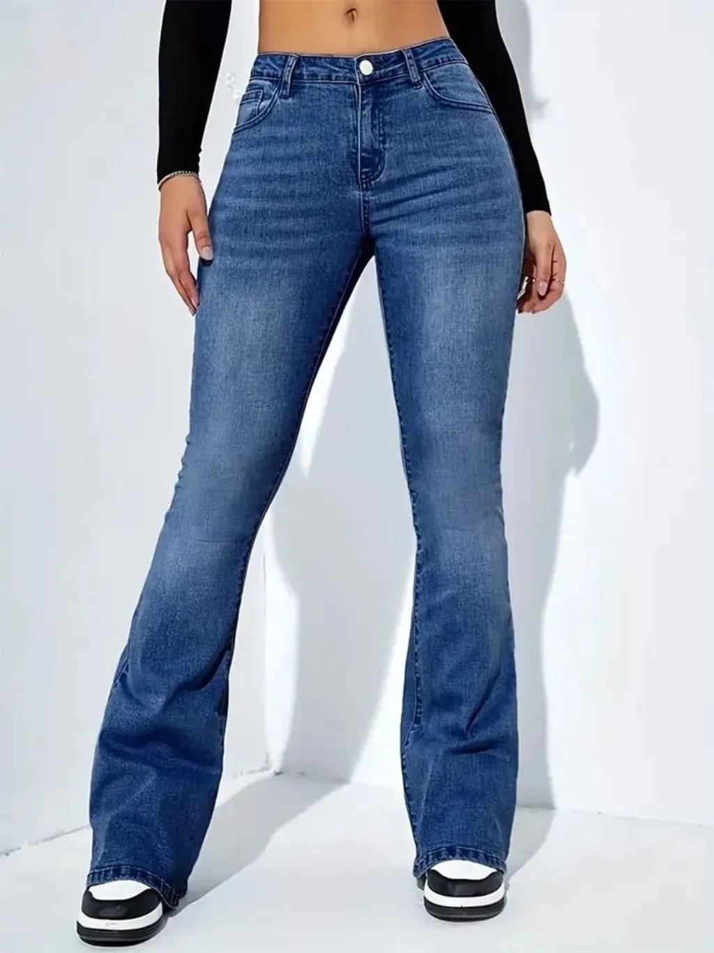 Women's Washed Blue High-Waisted Bootcut Jeans — a pair designed to be worn everywhere