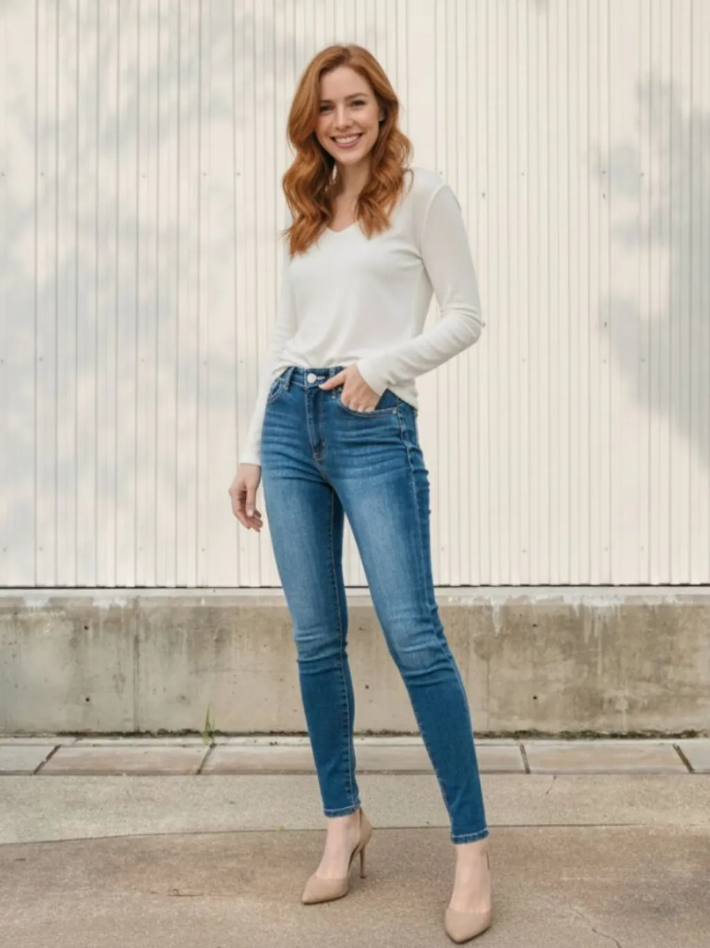 Women's Washed Blue Skinny Jeans
