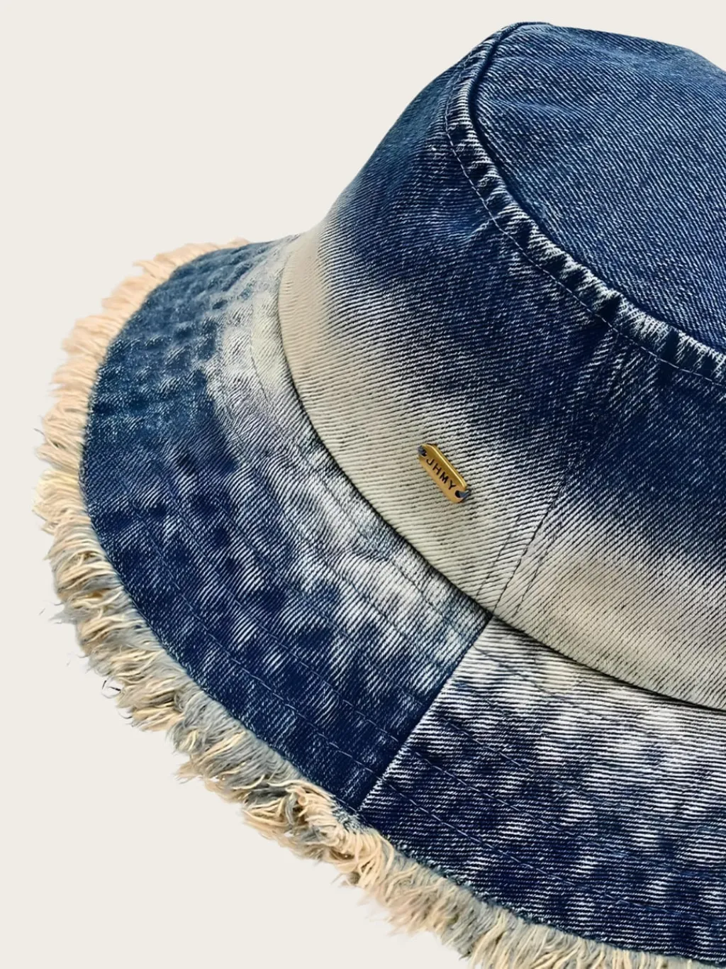 Women's Washed Denim Bucket Hat with Frayed Edges — quality denim, made to last