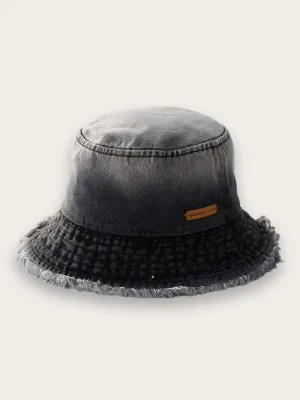 Women's Washed & Frayed Denim Bucket Hat — view 8