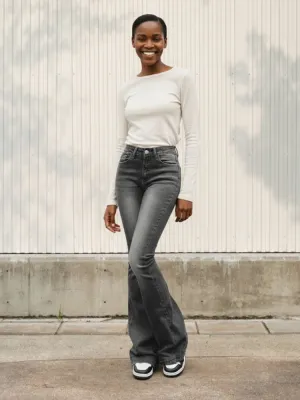 Women's Washed Grey Bootcut Jeans — view 1