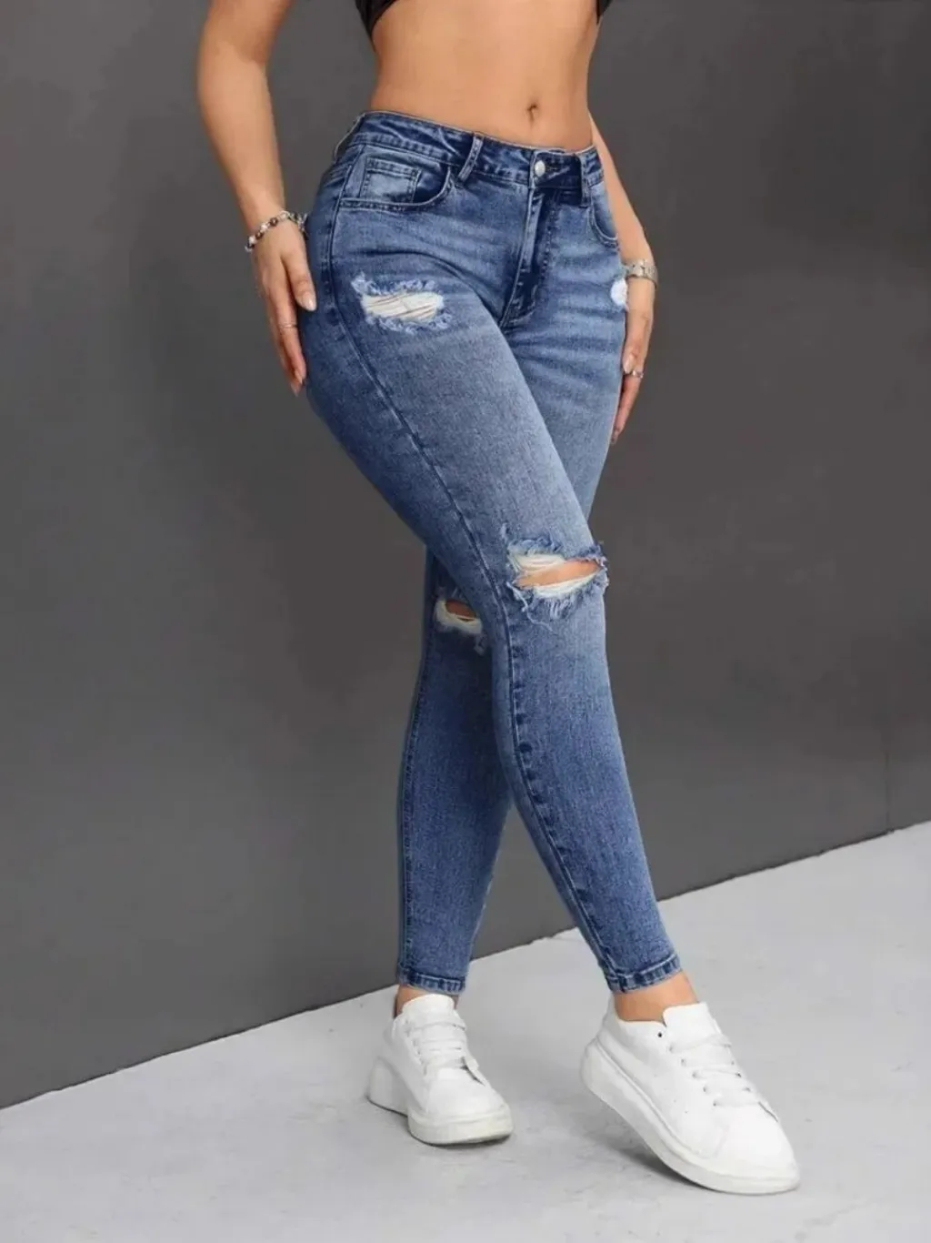 Women's Washed Ripped Skinny Jeans — endless ways to style it