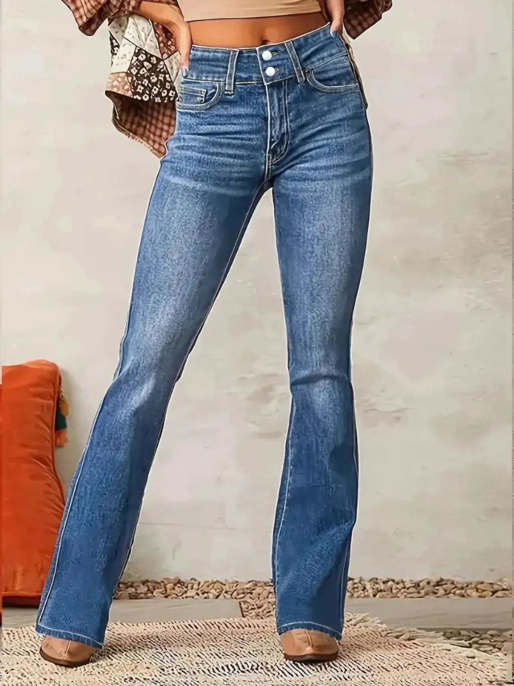 Women's Washed Stretch Denim Bootcut Jeans — a pair designed to be worn everywhere