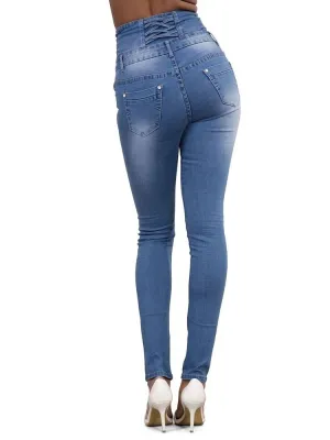 Women's Washed Ultra High-Waisted Skinny Jeans — view 6