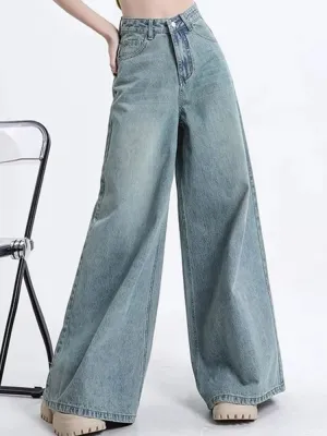 Women's Washed Ultra Wide-Leg Jeans — view 3