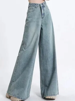Women's Washed Ultra Wide-Leg Jeans — view 4