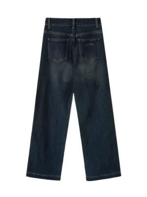 Women's Washed Wide-Leg Jeans, Topstitching — view 4