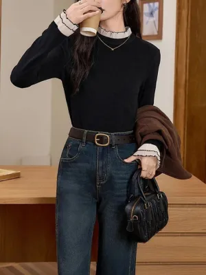 Women's Washed Wide-Leg Jeans, Topstitching — view 6