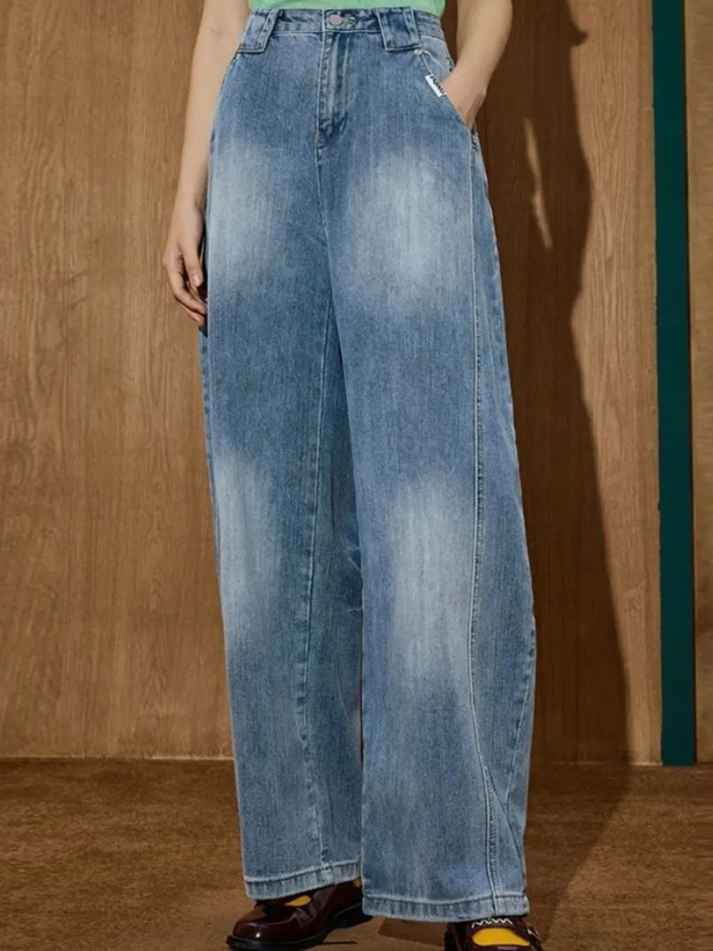 Women's Washed Wide-Leg Jeans, Vintage Style — a pair designed to be worn everywhere