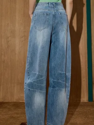 Women's Washed Wide-Leg Jeans, Vintage Style — view 5
