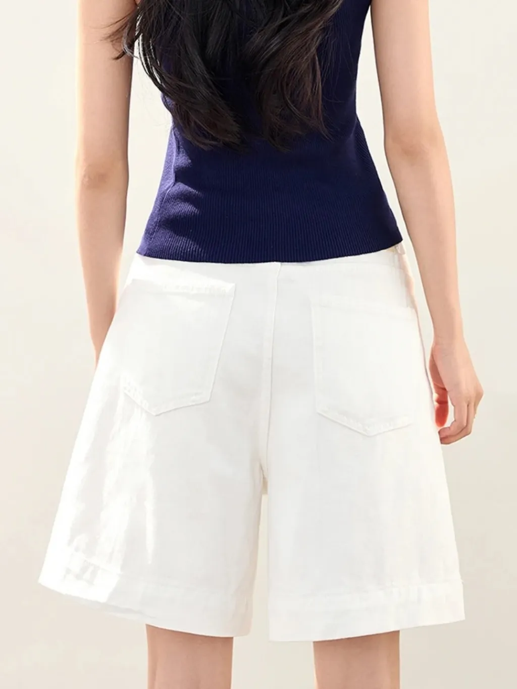 Women's White Denim Bermuda Shorts — quality denim, made to last