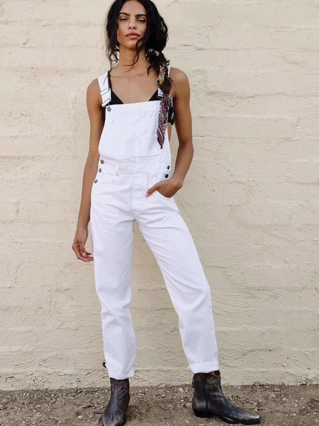 Women's White Denim Dungarees — a pair designed to be worn everywhere