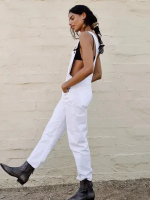 Women's White Denim Dungarees — view 3