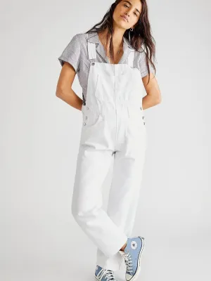 Women's White Denim Dungarees — view 4