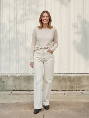 Women's White High-Waisted Regular Fit Jeans — view 1