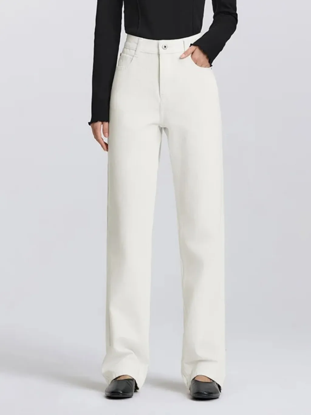Women's White High-Waisted Regular Fit Jeans — quality denim, made to last