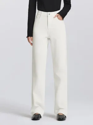 Women's White High-Waisted Regular Fit Jeans — view 3