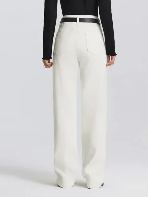 Women's White High-Waisted Regular Fit Jeans — view 4