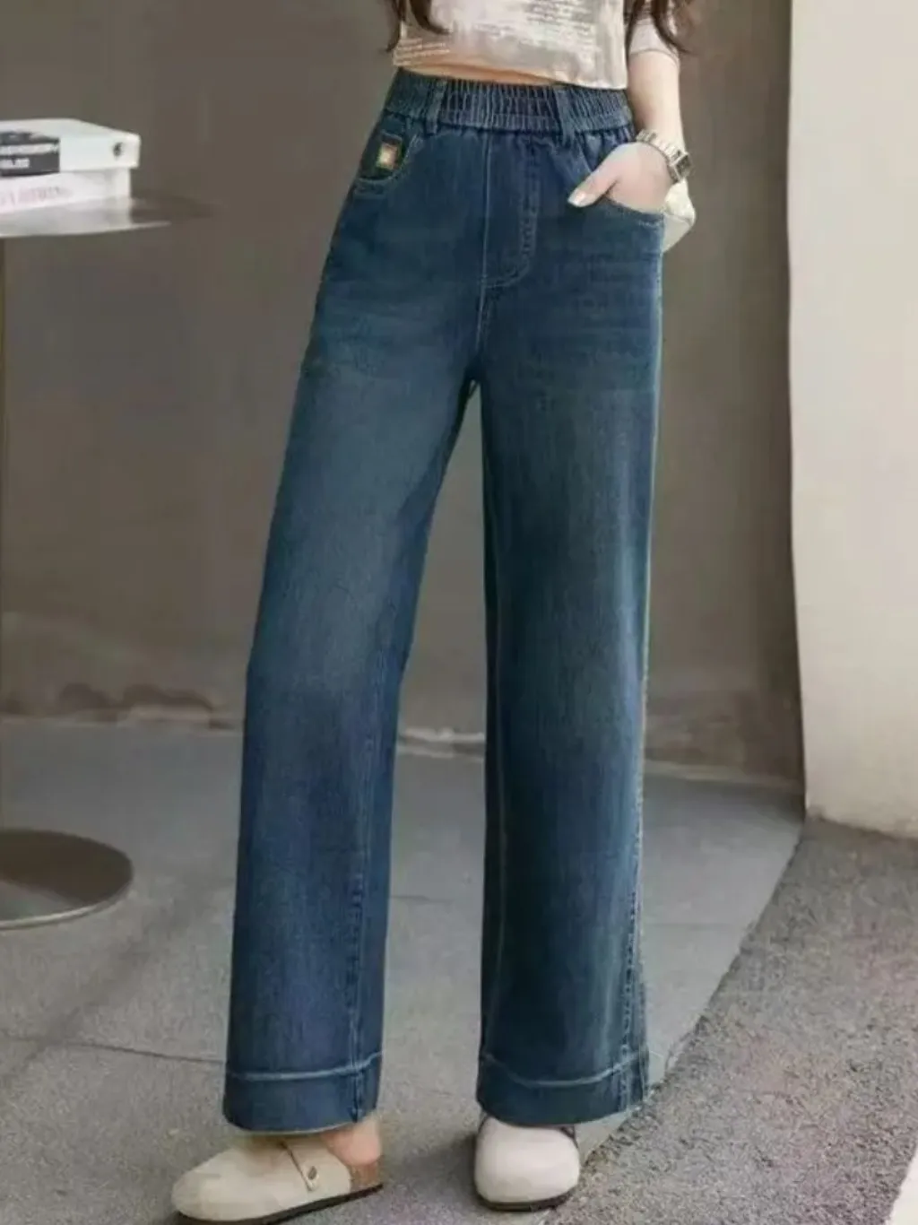 Women's Wide-Leg Jeans with Elasticated Waist — a pair designed to be worn everywhere