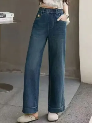 Women's Wide-Leg Jeans with Elasticated Waist — view 2